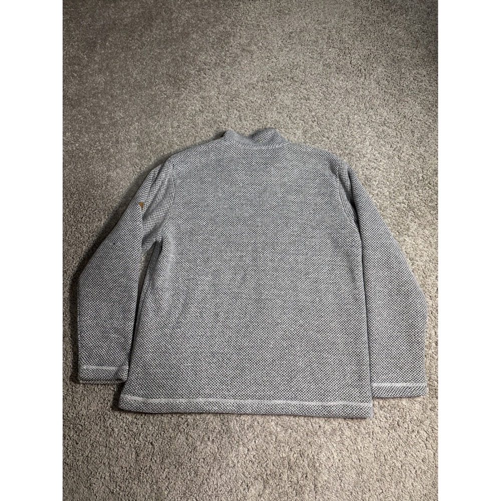 Orvis Mens Gray Textured Sherpa Lined Quarter Zip Pullover Sweater Large - Picture 9 of 10